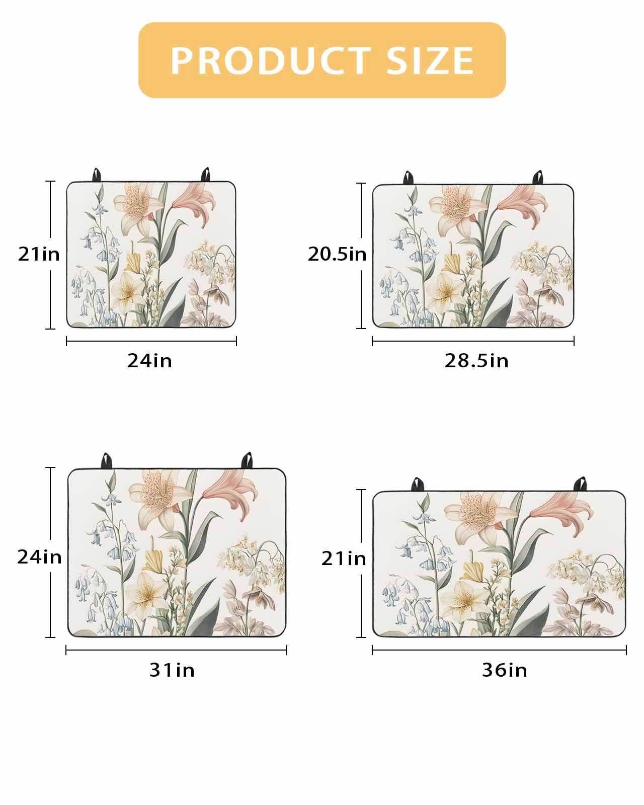 nqOlkjepod Large Induction Cooktop Protector Mat 24"x21", Vintage Spring Floral Stove Top Covers for Electric Stove, Summer Flowers Farmhouse Stove Burner Cover Mats, Glass Top Stove Cover