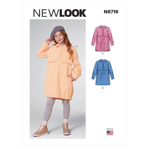 New Look Sewing Pattern N6716 - Children's and Girls' Dresses, Size: A (3-4-5-6-7-8-9-10-12-14)