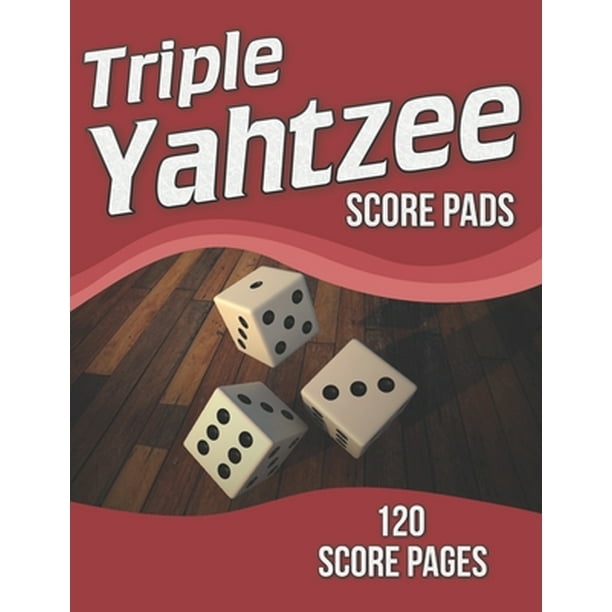 triple yahtzee score pads 120 score pages large print