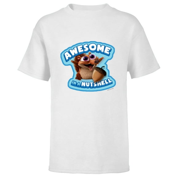 Ice Age Baby Scrat Awesome In a Nut Shell - Short Sleeve T-Shirt for Kids - Customized-White