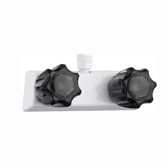 ARCADORA 4” RV Shower Faucet Classic Dual Knob White Black Smoked Crystal Knobs Easy Install for Camper Trailer Boat Motorhome
