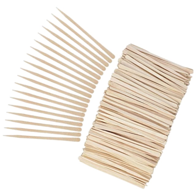 100x Espátulas de cera de madera Palos de aplicador de cera desechables Accesorios de frijol de cera Palo de belleza pequeño Palos de cera para cejas Salvador Dali Palos de cera