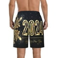 thumbnail image 3 of Disketp Men'S Swim Trunks Hawaiian Breathable Surf Beach Swimsuits Mesh Lining Beach Shorts With Pockets-Happy New Year 2024, 3 of 9