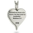 thumbnail image 2 of Women's Thin Blue Line Stainless Flag Heart Necklace-Matthew 5:4 by Shields of Strength, 2 of 4