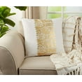 thumbnail image 2 of SARO 700.GL20S 20 in. Square Metallic Banded Design Pillow - Gold, 2 of 3