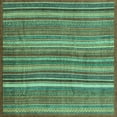 thumbnail image 1 of Ahgly Company Indoor Square Abstract Turquoise Blue Modern Area Rugs, 6' Square, 1 of 4