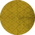 thumbnail image 1 of Ahgly Company Machine Washable Indoor Round Solid Yellow Modern Area Rugs, 3' Round, 1 of 4