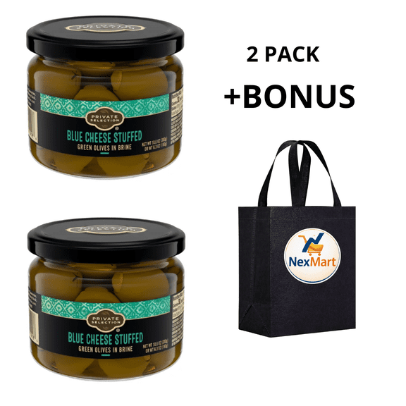 Private Selection Green Olives Stuffed with Blue Cheese 10.6 oz , 2 Pack