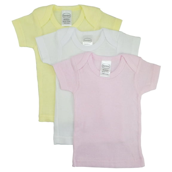 Bambini Pastel Short Sleeve Lap T-Shirts, 3pk (Baby Girls)