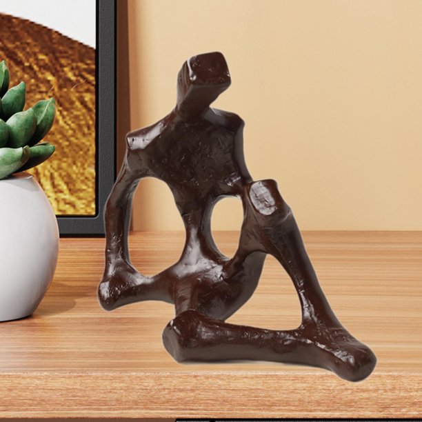 Estatua de pensador abstracto de resina, adorno de mesa, escultura, figura, estatua para mesa de comedor, Bar, estudio, decoración de sala de estar Marrón