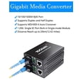 thumbnail image 1 of Convertidor de medios de fibra SCB de bi-di-Di Gigabit SC, 1000m SC SC a 10/100/1000m RJ45, Módulo Singlemode incorporado, SMF, 1310/1550nm, 20 km (12.42 millas) -1 par, 1 of 2