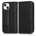thumbnail image 2 of Dteck PU Leather Wallet Case for iPhone 13 6.1" 2021, Flip Kickstand Detachable Lanyard Card Slots & Cash Pocket Anti-drop Shockproof Fashion Beaded Plaid Full Body Protective Case For iPhone 13,Black, 2 of 7