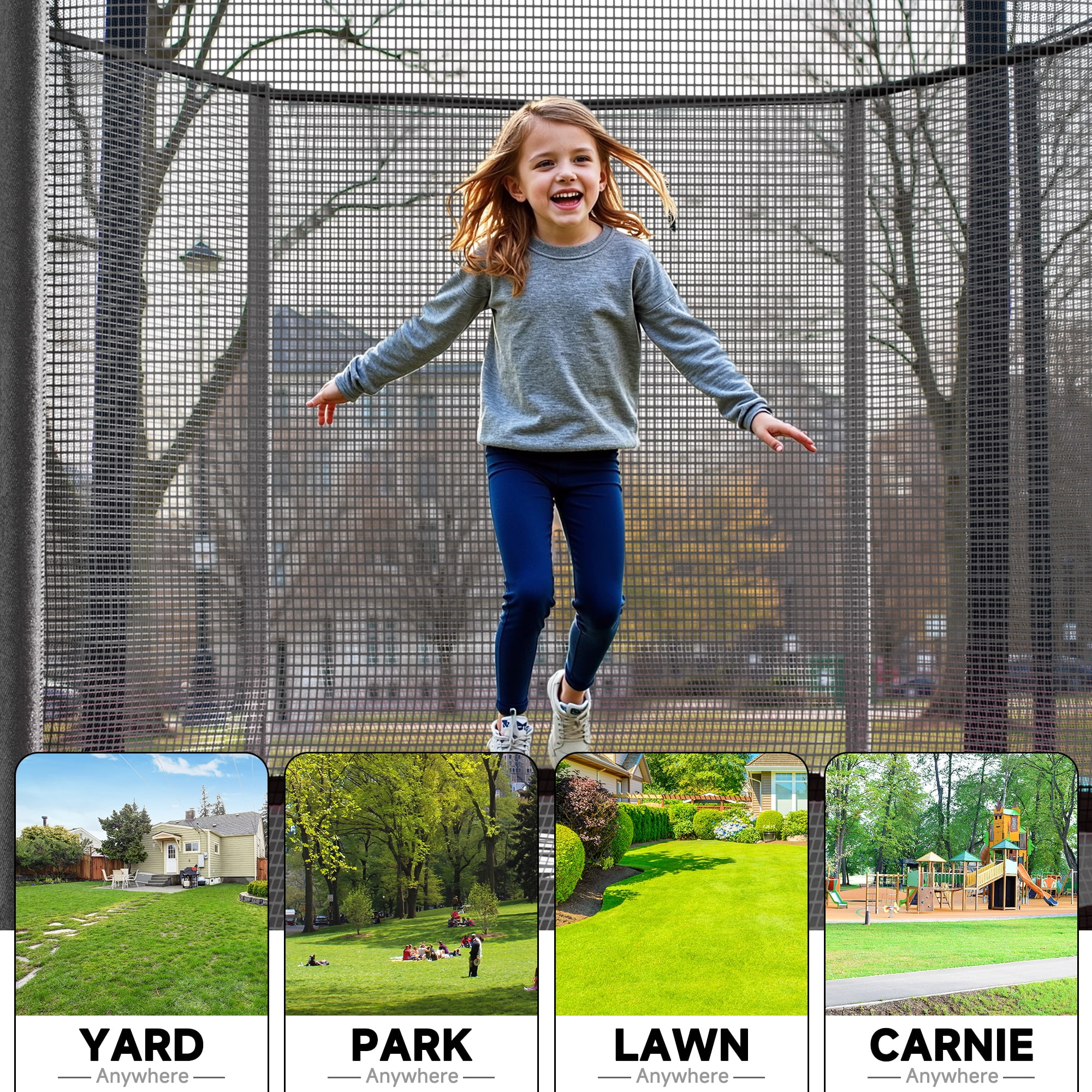 SKOK 8FT Pink Trampoline with 400LBS Capacity, Ladder, Waterproof, Heavy Duty for Outdoor & Indoor