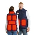 thumbnail image 2 of Heated Vest Women, Full-Zip Unisex Rechargeable Electric Heating Jacket Outerwear Hiking Outdoors Winter Warm Coat (XL, Blue #A), 2 of 7