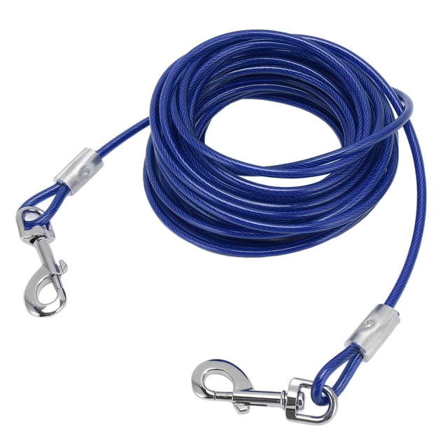 Double Head Bite Outdoor Camping Leash, Premium Steel Wire, Large Range Motion, Suitable For Small, Medium, Large Dogs, Made Of Steel Wire, PVC, Ideal For