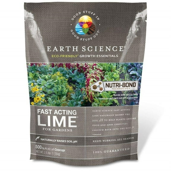 Earth Science Fast Acting Lime with Nutri-Bond Run-Off Reduction Technology, 2.5 LB Bag