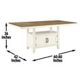 thumbnail image 2 of Bowery Hill Contemporary Off White and Honey Brown Wood Counter Table, 2 of 10