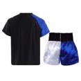 thumbnail image 5 of Hansber Kids Boys Boxer Costume Set Short Sleeve Active T-shirt with Boxing Shorts Set for Role Blue&White 12, 5 of 6