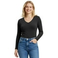 thumbnail image 3 of Emmalise 5-Pack Women’s Long Sleeve Junior V-Neck Shirts-Timeless Green Color-S, 3 of 4