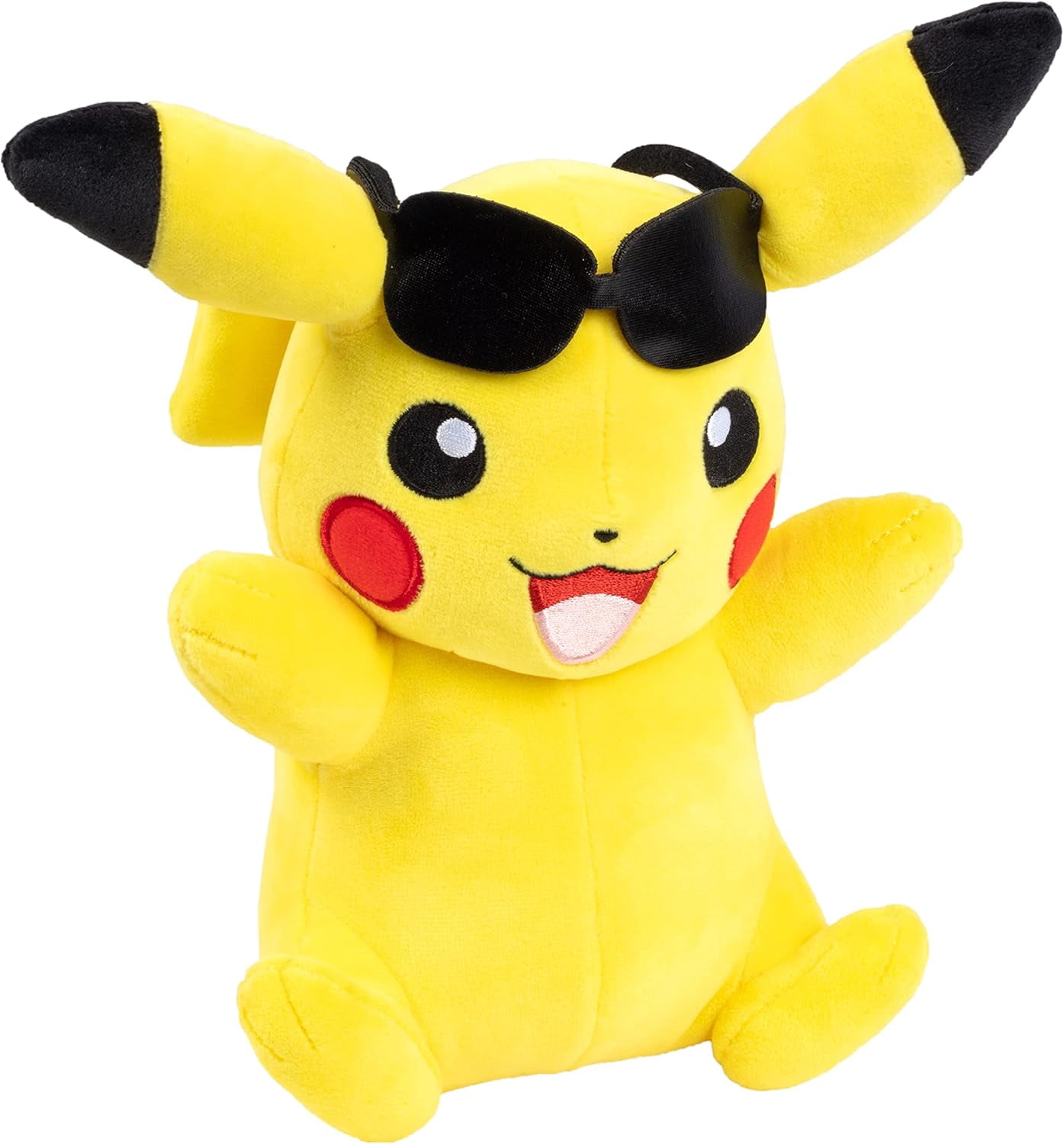 Pokemon 8" Pikachu Plush with Sunglasses Accessory - Officially Licensed - Soft Stuffed Animal Toy Figure - Gift for Kids, Boys, Girls - 2+
