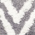 thumbnail image 3 of Safavieh Chevron Shag Collection SG250C Handmade Ivory and Grey Area Rug (2'6" x 4'), 3 of 3