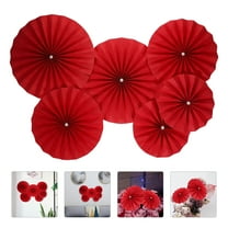 Mobutofu 12Pcs Plastic Paper Fans Year of Rabbit Decor 30X30cm