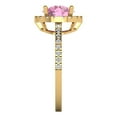 thumbnail image 3 of Halo Engagement Ring for Women - 1.8ct Simulated Pink Diamond in 14K Yellow Gold Promise Ring, 3 of 6