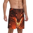 thumbnail image 2 of Fuzoiu Magma Fire Black Dragon Print Pajama Shorts for Men, Men's Pajama Bottoms,Mens Lounge Sleepwear,Pajama Pants with Pocket-X-Large, 2 of 6