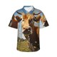 thumbnail image 1 of Fotbe Daisy Flower Field Cow Camisa Hawaiana para Hombre Unisex – Camisa Casual de Verano con Botones de Manga Corta de Algodón y Lino,Medium, 1 of 7