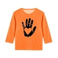 thumbnail image 4 of Frwgonr Girls' T-Shirts Orange Kids Summer Fall Crewneck Tops Cute Tees Blouse Size 3T-14, 4 of 5