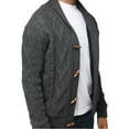 thumbnail image 3 of X RAY JEANS Mens Faux Shearling Shawl Collar Cable Knit Cardigan Sweater, Charcoal, 4XL, 3 of 6