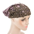 thumbnail image 4 of ESTINK Turban, Enveloppements de la Tête pour les Femmes, Enveloppement de la Tête à la Mode Foulard Musulman Femmes Turban Rétractable Rétro Brodé Chapeau Perlé, 4 of 8
