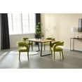 thumbnail image 4 of Guyou Modern Dining Chairs Set of 2, Velvet Upholstered Barrel Kitchen Chairs with Open Back, Lovely Dresser Chair, Comfy Dining Side Chairs for Dining Room Bedroom Living Room, Green, 4 of 9