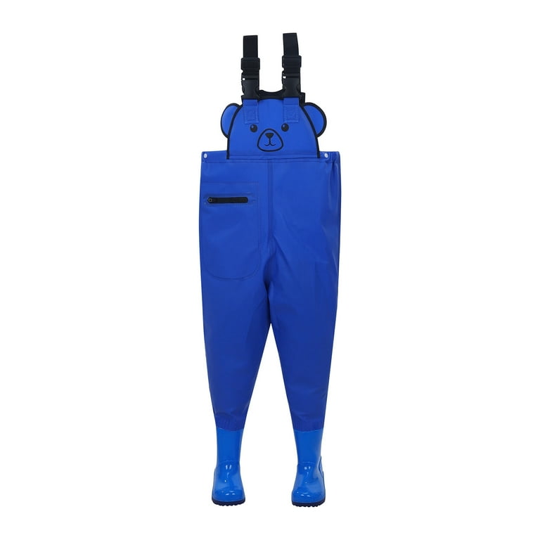 AOMPMSDX Kids Chest Waders Youth Fishing Waders for Toddler Children Water Proof & Fishing Waders with Boots 6 Years-7 Years Blue, Boy's, Size: 28(6