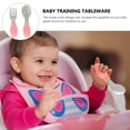 thumbnail image 2 of FRCOLOR Baby Tableware 2Pcs Baby Tableware Silicone Stainless Steel Cartoon Spoon Fork Tableware,3.94"X1.18"X1.18", 2 of 5