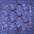 thumbnail image 1 of Ahgly Company Machine Washable Indoor Square Persian Blue Traditional Area Rugs, 4' Square, 1 of 4