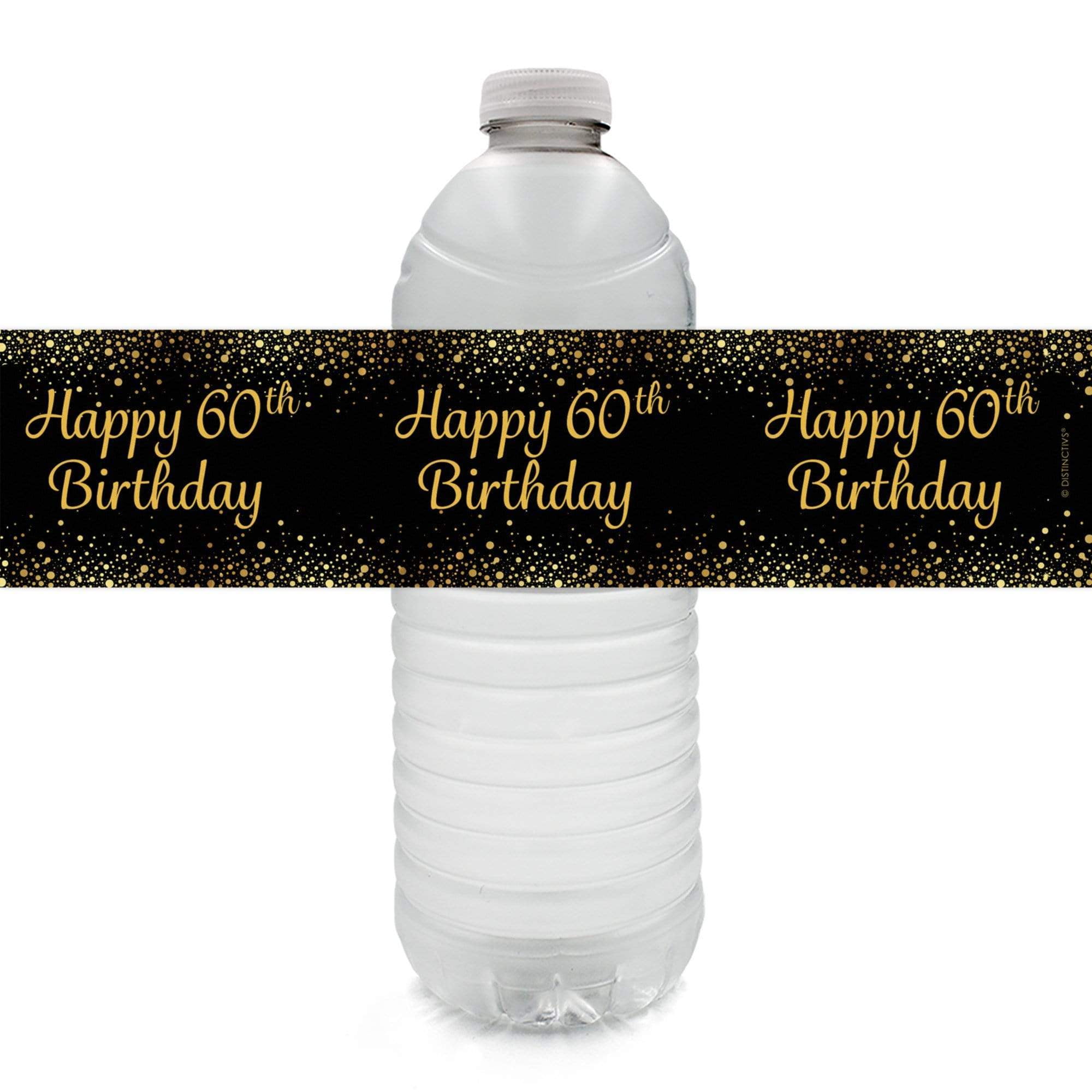 SWEET SIXTEEN SILVER & BLACK BIRTHDAY PARTY FAVORS WATER BOTTLE LABELS WRAPPERS 