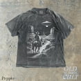 thumbnail image 3 of Cowboy and UFO Graphic Print T-Shirt | Vintage Western Alien Encounter Tee | Retro Space Desert Unisex Top, 3 of 7