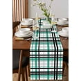thumbnail image 4 of nqOlkjepod Teal Black Plaid Table Runner 90 Inches Long Farmhouse Dress Scarves, Farmhouse Teal Black Checkered Dining Tablerunner for Coffee Table/Kitchen Island/Party Décor, 13" x 90", 4 of 8