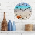 thumbnail image 3 of Dreamtimes Summer Beach Starfish Wall Clock, 10 Inch Silent Non Ticking Round Clock Oil Painting Clock Easy to Read Clock for Living Room Bedroom Bathroom Home Decor, 3 of 7