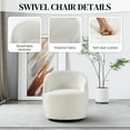 thumbnail image 5 of Ouyessir Boucle Upholstered Swivel Barrel Accent Chair Set of 2, Sherpa Lounge Chair, Ivory Chenille, 5 of 6