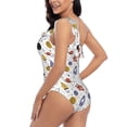 thumbnail image 4 of Easygdp Rocket Planets Women's One Shoulder Ruffle Monokini Bathing Suits with Removable Chest Pad, Quick Drying - Medium, 4 of 8