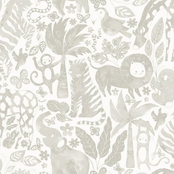 NuWallpaper Sweet Safari Taupe Peel & Stick Wallpaper