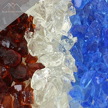 Amber Fire Glass Bowl - Blue Ridge Brand™ Fire Pit Glass - Professional Grade Fire Pit Glass - 1/2