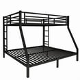 thumbnail image 4 of Space-Saving Black Metal Queen over King Bunk Bed for Teens and Adults, Noise Reduced, No Box Spring Needed, 4 of 9