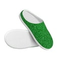 thumbnail image 3 of Lsque Green Sparkling Shiny Pattern Womens Comfort Cotton on Scuff With Memory Foam and Anti-skid Sole Slipper-39/40, 3 of 7