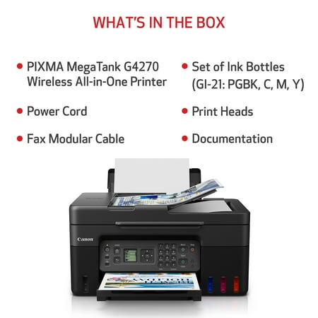 Canon - PIXMA G4270 MegaTank Wireless All-In-One SuperTank Inkjet Printer - Black