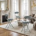 thumbnail image 2 of Homy Casa Set of 4 Folding Chairs with Backrest, Plush Padded Seat, Portable Metal Frame, 2 of 6