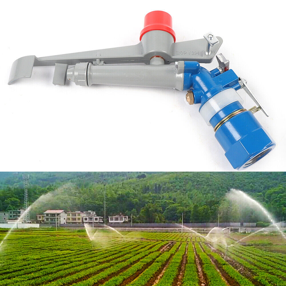Wuzstar 1" Irrigation Spray Gun Agriculture Irrigation Sprinkler Large Impact Area Water Spray Gun 360° Adjustable Water Sprinkler