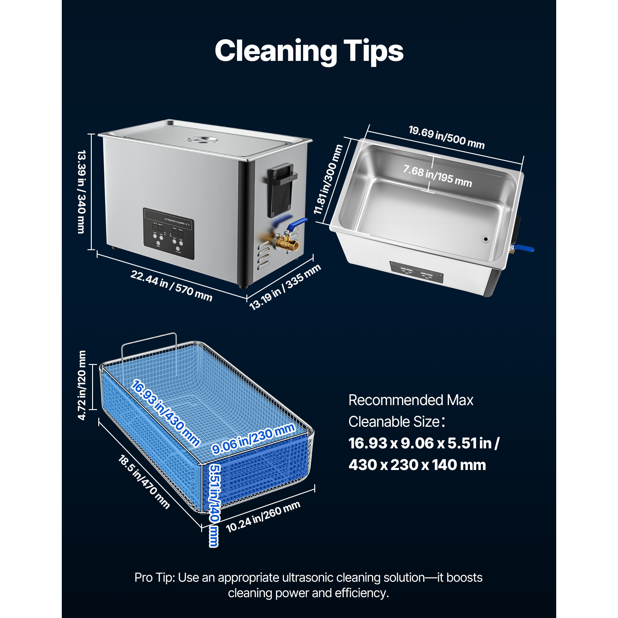 KFFKFF 30L Ultrasonic Cleaning Machine with Digital Display, Stainless Steel 40kHz Cleaner for Parts, Carburetors, Instruments, and More